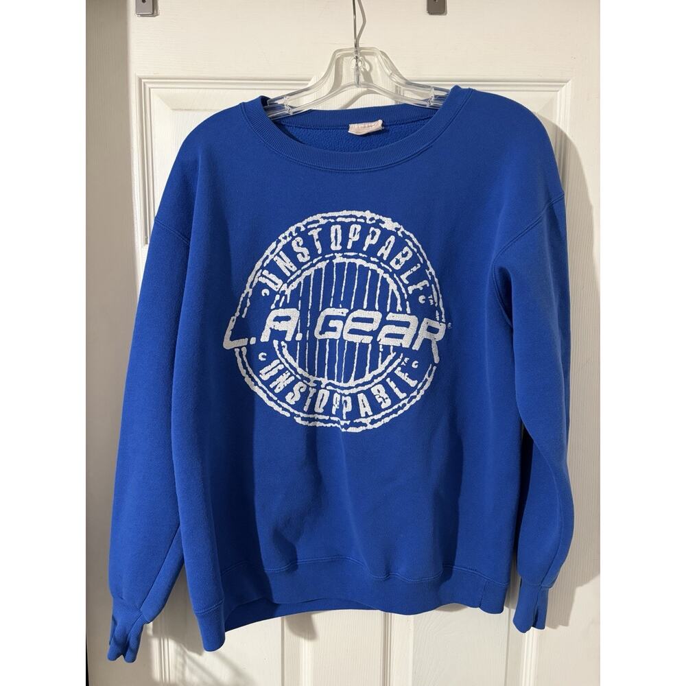 Vintage L.A. Gear Unstoppable Sweatshirt Sz L Blue 90s